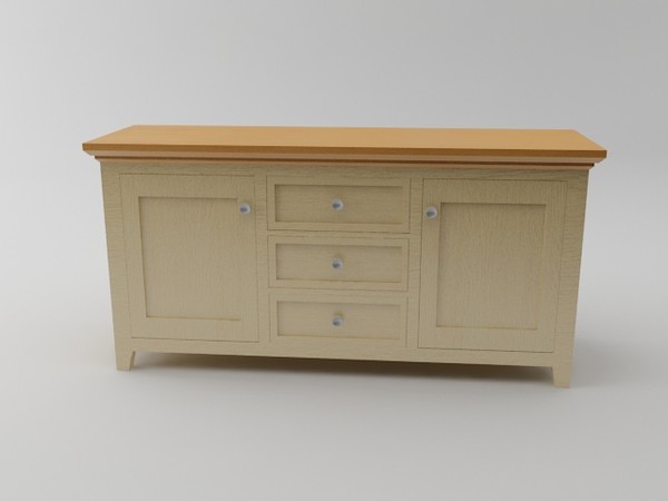 3d wooden cupboard - Side Cupboard by CJL3D